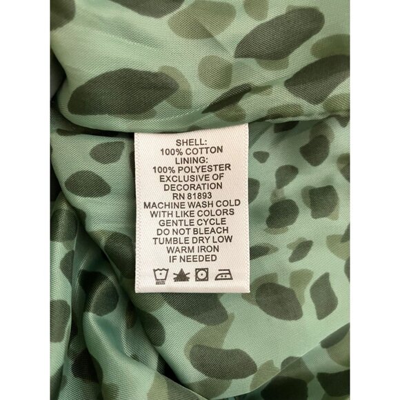 D & Co Green Corduroy Long Sleeve Button Front Size Large - Picture 5 of 5